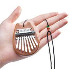 Mini Kalimba Thumb Piano, Solid Wood 8-key Finger Piano, Portable