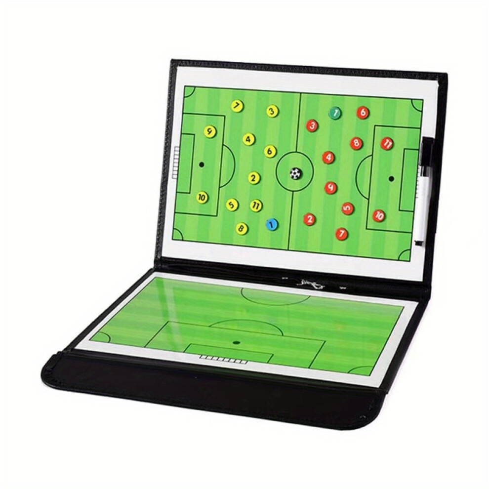 (Black) Coach Like A Pro: Soccer Coaches Clipboard Kit With Magnetic Board, Marker Pen & Zipper Bag