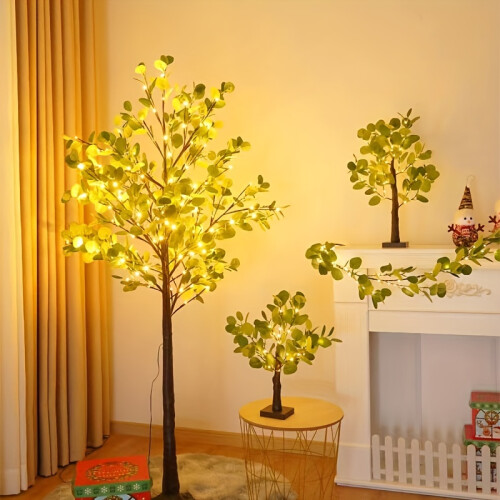 (1.8m/6ft) Lightshare Lighted Eucalyptus Tree - 1.5m/1.8m USB Powered Warm White LED Artificial Greenery