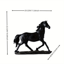 (Black) Modern Running Horse Statue - Creative Resin Animal Sculpture for Home Decor and Wine Cabinet Ornament