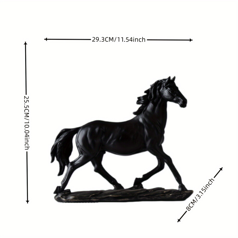 (Black) Modern Running Horse Statue - Creative Resin Animal Sculpture For Home Decor And Wine Cabinet Ornament