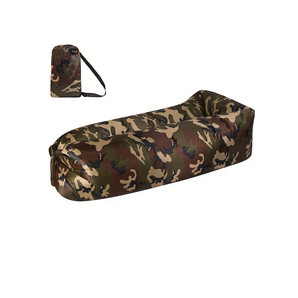 (Camouflage) Portable Lounger Inflatable Sofa, Causal Air Mattress, For Outdoor Camping, Music Festival