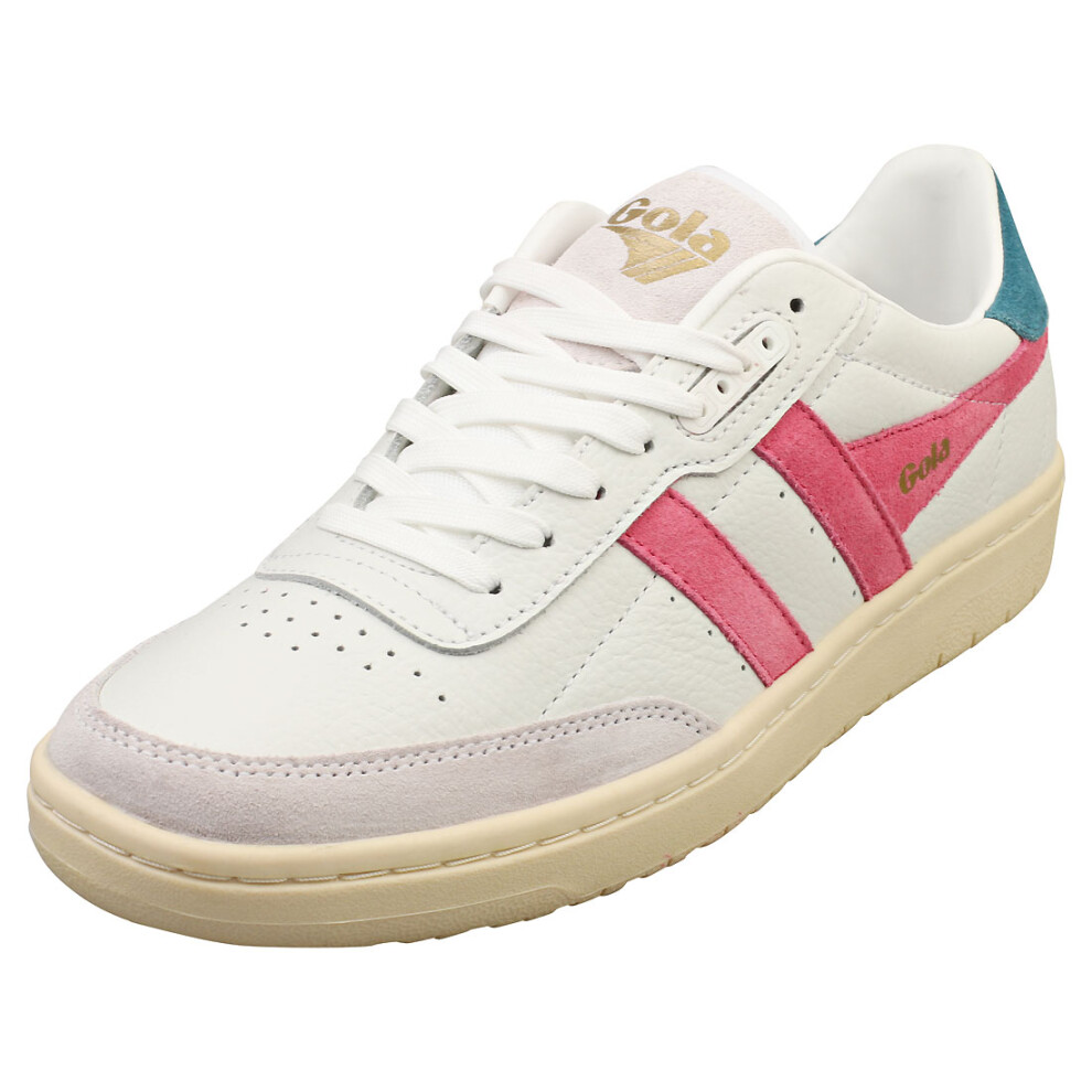 (6) Gola Falcon Womens Fashion Trainers in White Pink