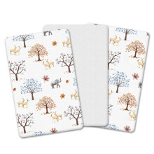 The Perfect Trio | Next To Me Compatible (83-85 x 50-51 cm) - 2x 100% Pure Cotton Crib Fitted Sheets & 1 Waterproof