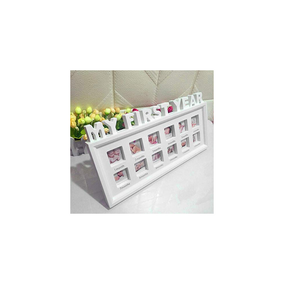 Nanad Photo Frame 12 Months My First Year Moments Home Decor Show Multifunctional Display Newborn Baby Desktop Infant