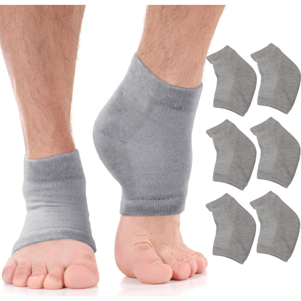 Armstrong America Grey Moisturizing Cracked Heel Socks - Treat Dry Heels Fast Pain Relief From Cracking Feet With These Gel Heel Protector Pads