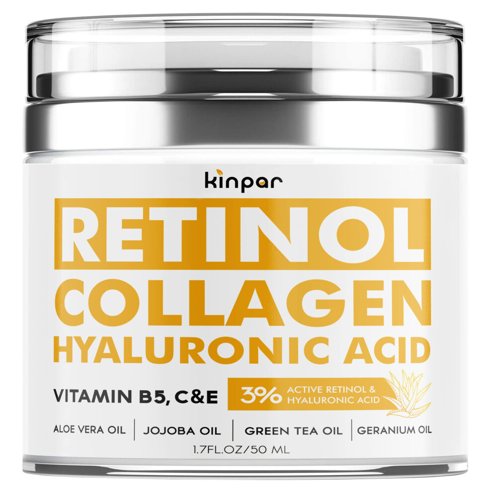 Lifting Retinol Cream for Face - Anti-Aging Support with Collagen - Hyaluronic Acid Facial Moisturizer - Made in the USA