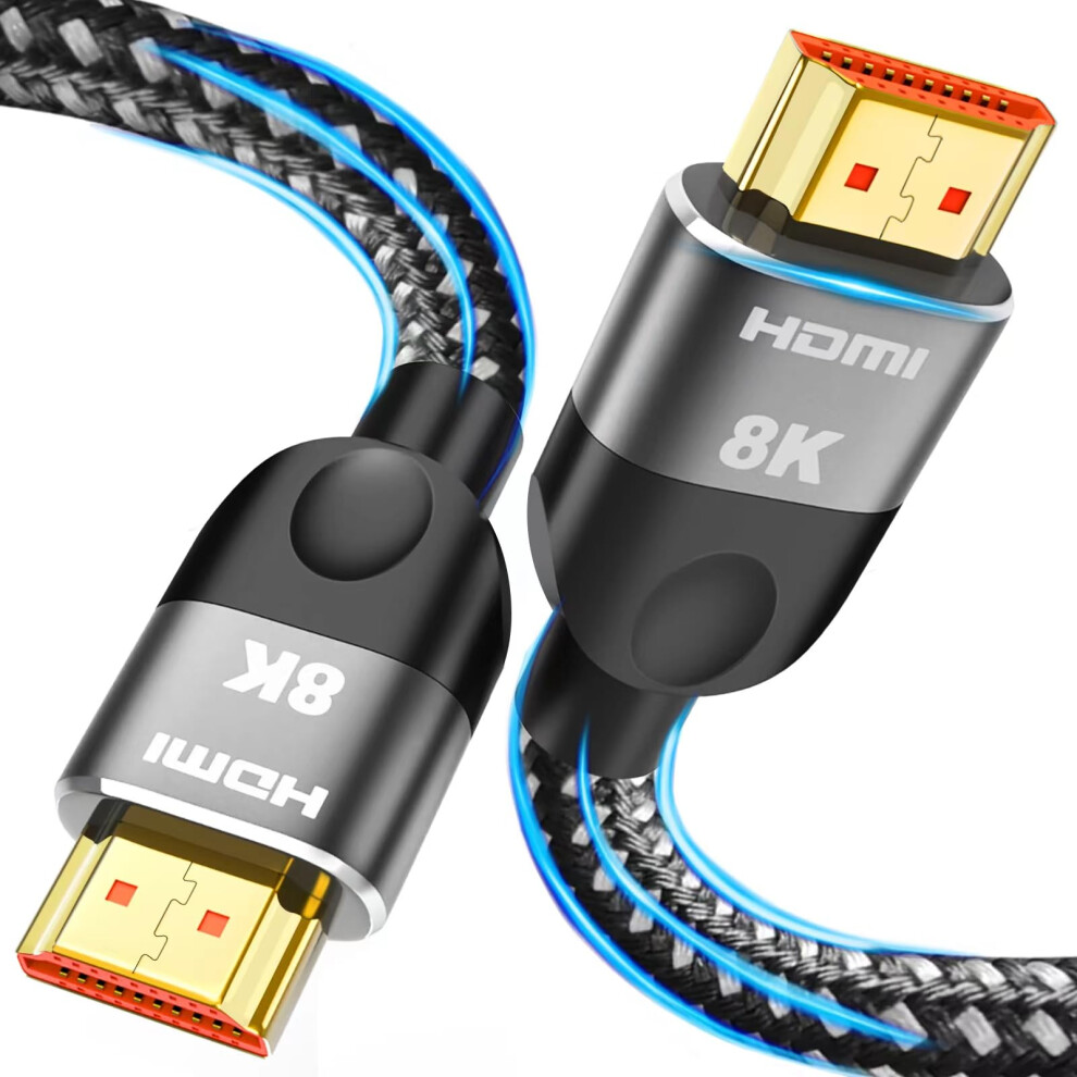 HDMI 2.1 Cable 5M,Ultra HD Cable High-Speed Lead 48Gbps,8K@60Hz 7680x4320, 4K@120Hz Supports eARC HDR10 HDCP 2.2 & 2.3