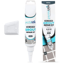 PentaUSA Grout Reviver - 250 gr White Tile Adhesive, Renews Fills Tube, Fast Drying Grout Repair Kit, Grout Whitener,