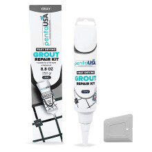 PentaUSA Grout Reviver - 250 gr Grey Grout, Tile Adhesive Grout Filler Tube, Fast Drying Grout Repair Kit, No Sealer