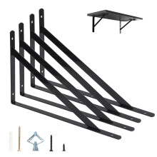 Heavy Duty Shelf Brackets 400x250mm, 4 Pack 16 Inch Wall L Brackets with 90 Degree Triangle, Mounting Screws Included,