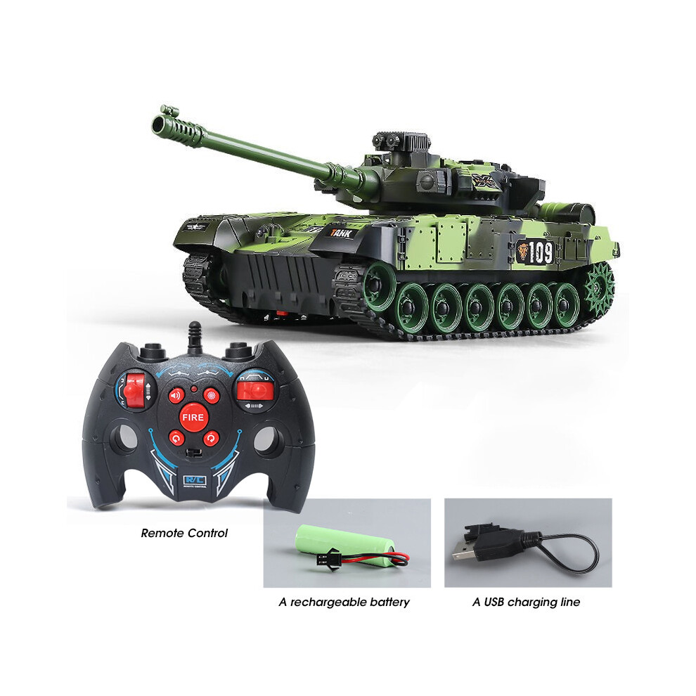 (Military Green 7CH) RC Tank M1 Leopard 2 Remote Control Toy Car Tactical Model Electronic Toys