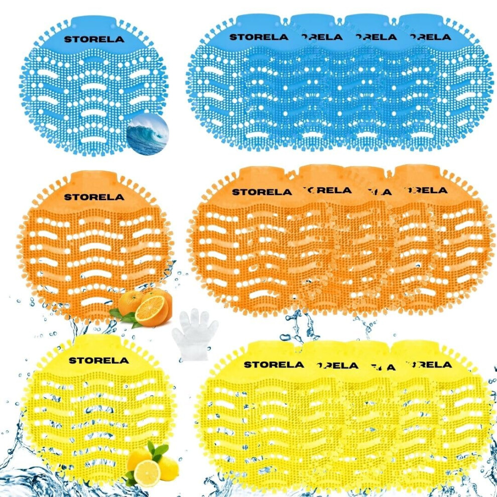 15 Packs Urinal Screen Deodorizer (5 Gloves) - Splash Free Urinal Mats - Urinal Blocks For Urinal Restroom & Bathroom - 744553441032