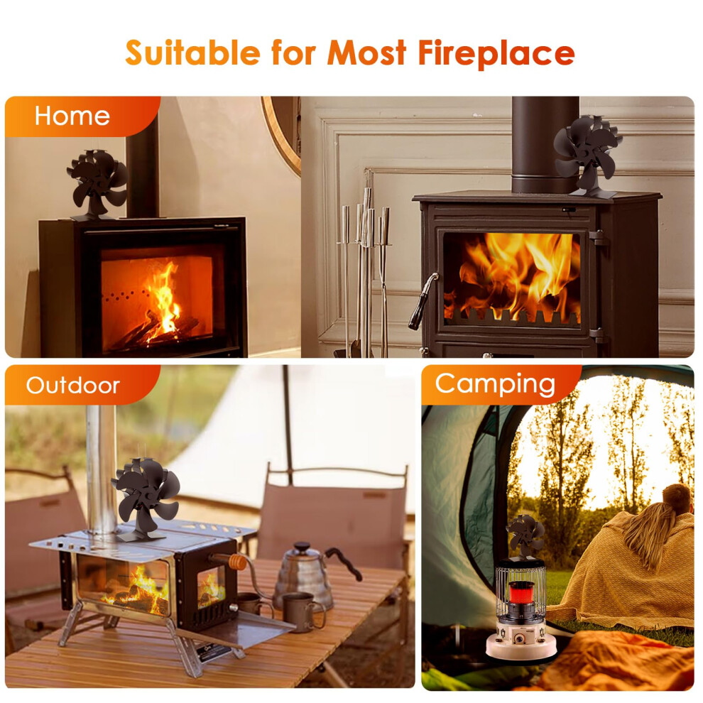 JossaColar Wood Stove Fan Heat Powered | New Large 12-Blade Stove Fan