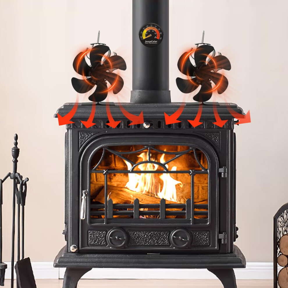 JossaColar Wood Stove Fan Heat Powered | 10-Blade Stove Fan