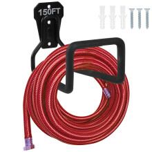Suporte de mangueira de jardim de metal peomev - hanguer de mangueira de servi o pesado suporte de mangueira de gua montada na parede para tacos