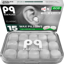 Peace&Quiet PQ Wax Oordopjes voor Slaap, Zwemmen - 15 Zachte Gel Wax Oordopjes voor Geluiddemping