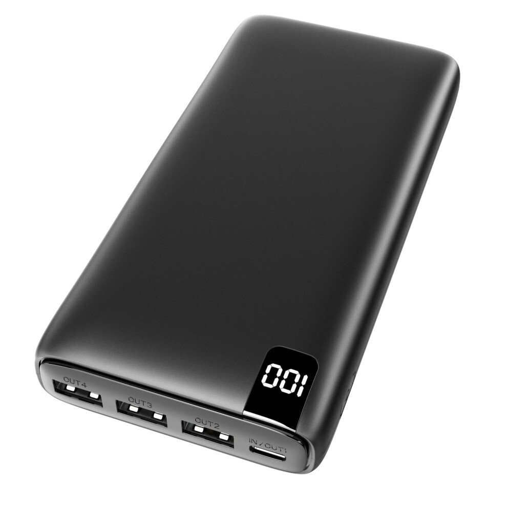 Power Bank 26800mAh Portable Charger, Riapow Fast Charging Battery Pack 3.0A USB C Input & Output with LCD Display 4