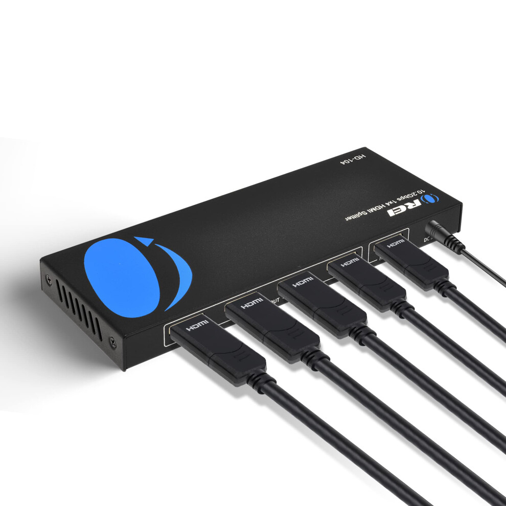4K 1X4 Hdmi Splitter By Orei - 1 Port To 4 Hdmi Display Duplicate/Mirror - Powered Splitter Ver 1.4 Certified For Full 850031132771
