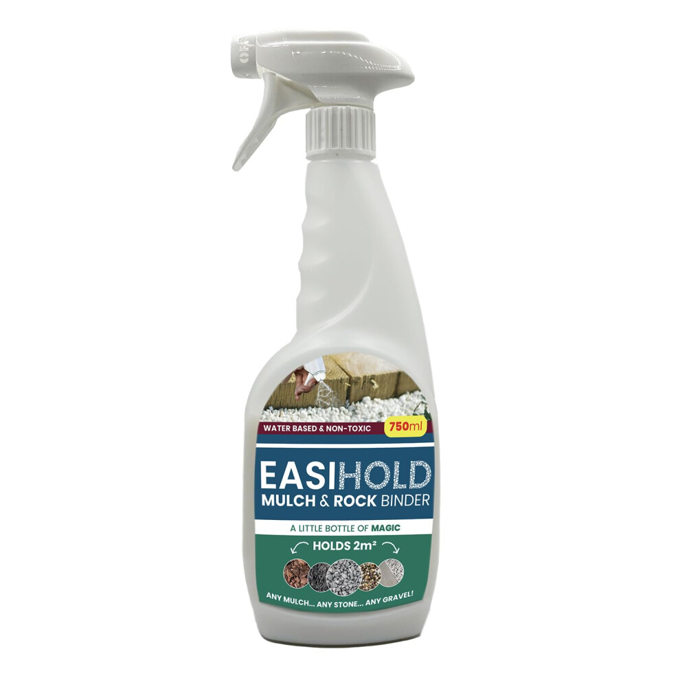 EASIHOLD ROCKS - 800ml HandySpray Resin Gravel Glue with Applicator for Bonding Stones, Bark and Gravel on Borders,