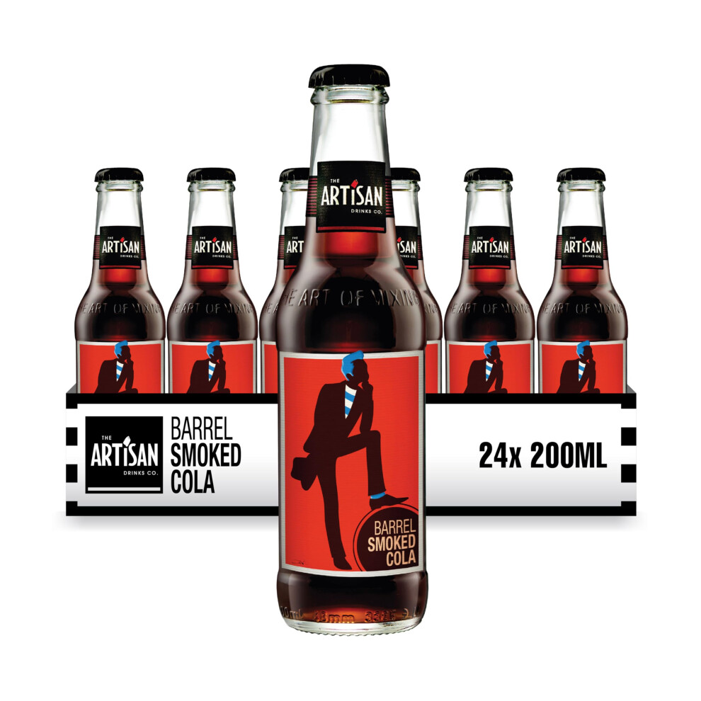 Barrel Smoked Cola by The Artisan Drinks Company - 200mlx24 Cola Bottles - Natural Ingredients - Classic Cola Taste with 