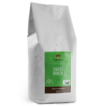 Sweet Brazil Brazilian Coffee Beans 1kg - Light Medium Roast - Brown Bear - For All Coffee Machines - Donation to Free