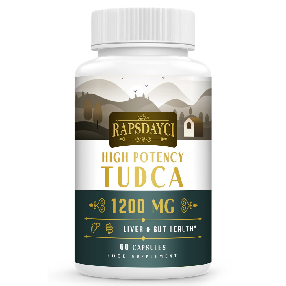 Rapsdayci Ultra Strength Tudca (1200Mg Per Serving), 60 Capsules - Tauroursodeoxycholic Acid, Liver Support Supplement, Enhances