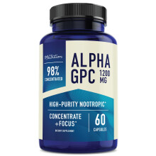 Alpha GPC Choline 600MG (60 Capsules, 30-Day Supply) Nootropic Brain Supplement for Focus, Memory, Motivation, Mood &