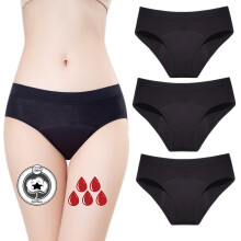 Period Pants Heavy Flow 30ML Absorbent Women Leak Proof Panty Period Knickers Menstrual Underwear 3 Pack (M,3Pack)
