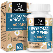 AureaSalus Liposomal Apigenin 600mg with Fisetin, Quercetin & Theaflavins for Sleep, Relaxation & Mood (60 Softgels)