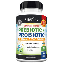 BioSchwartz, Force Avancée, Prébiotique+Probiotique, 20 Milliards d'UFC, 30 Gélules Végétales