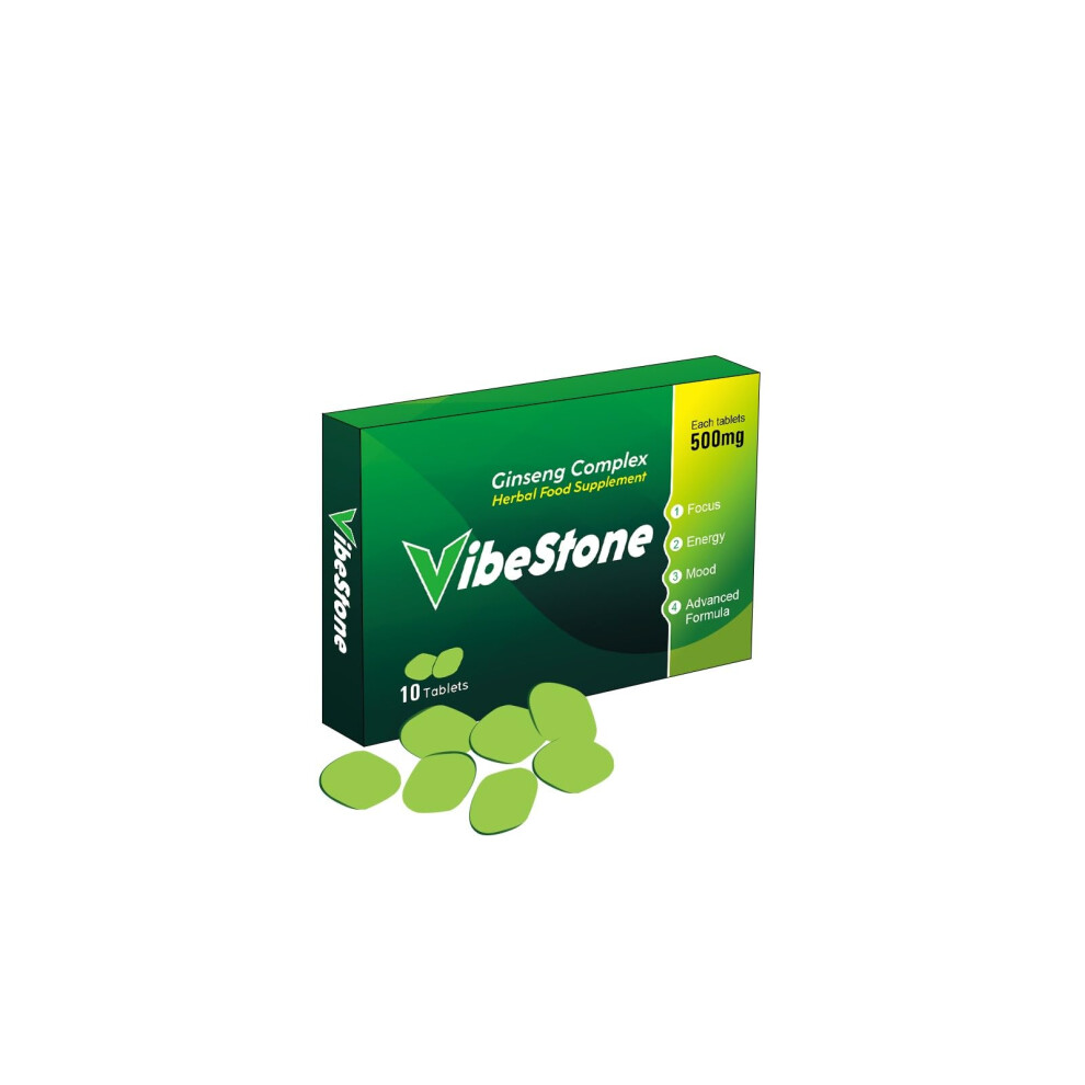 Vibestone New 10 Pills 500Mg - Stronger & Harder Enhanced Strength & Firmness For Men - Designed To Boost High Stamina,