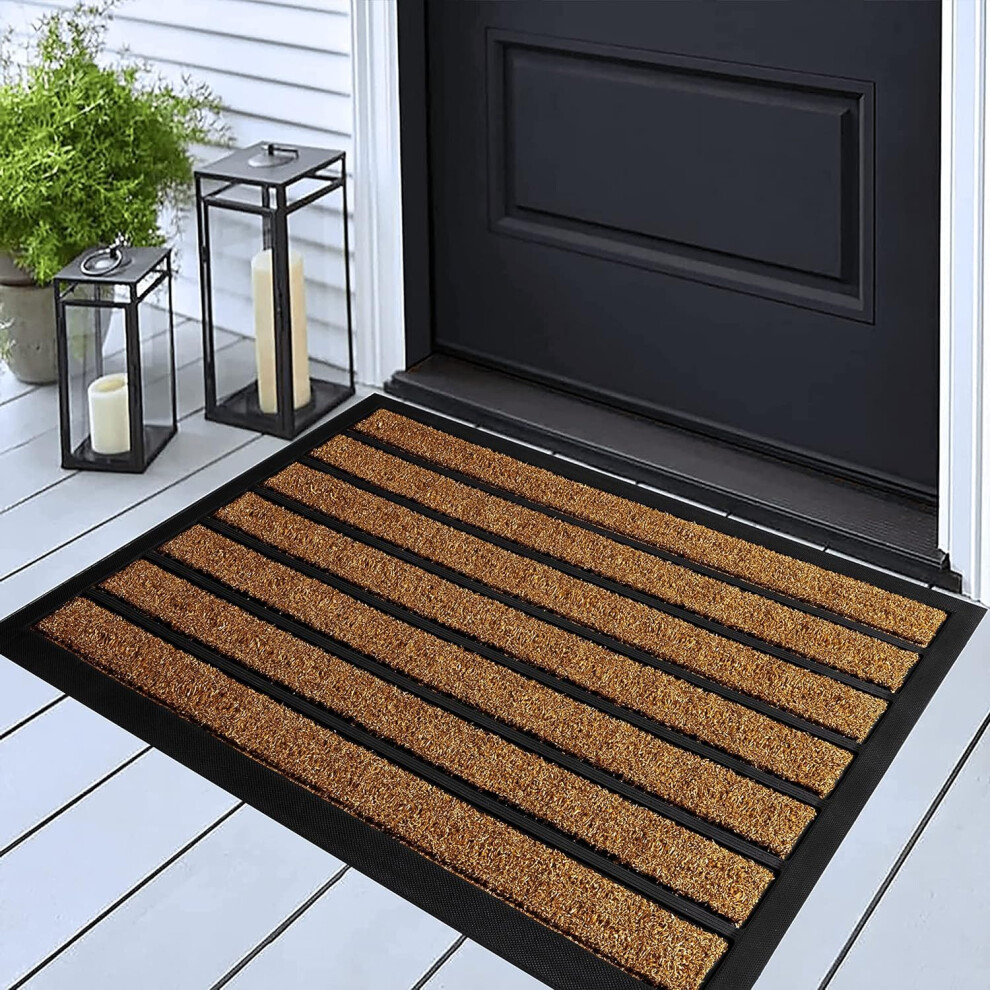 Ubdyo Door Mat - Dirt Trapping Outdoor Mats - Non-slip Doormat Outside - Low Profile Front Door Mat Outside - Rubber Mat -Door