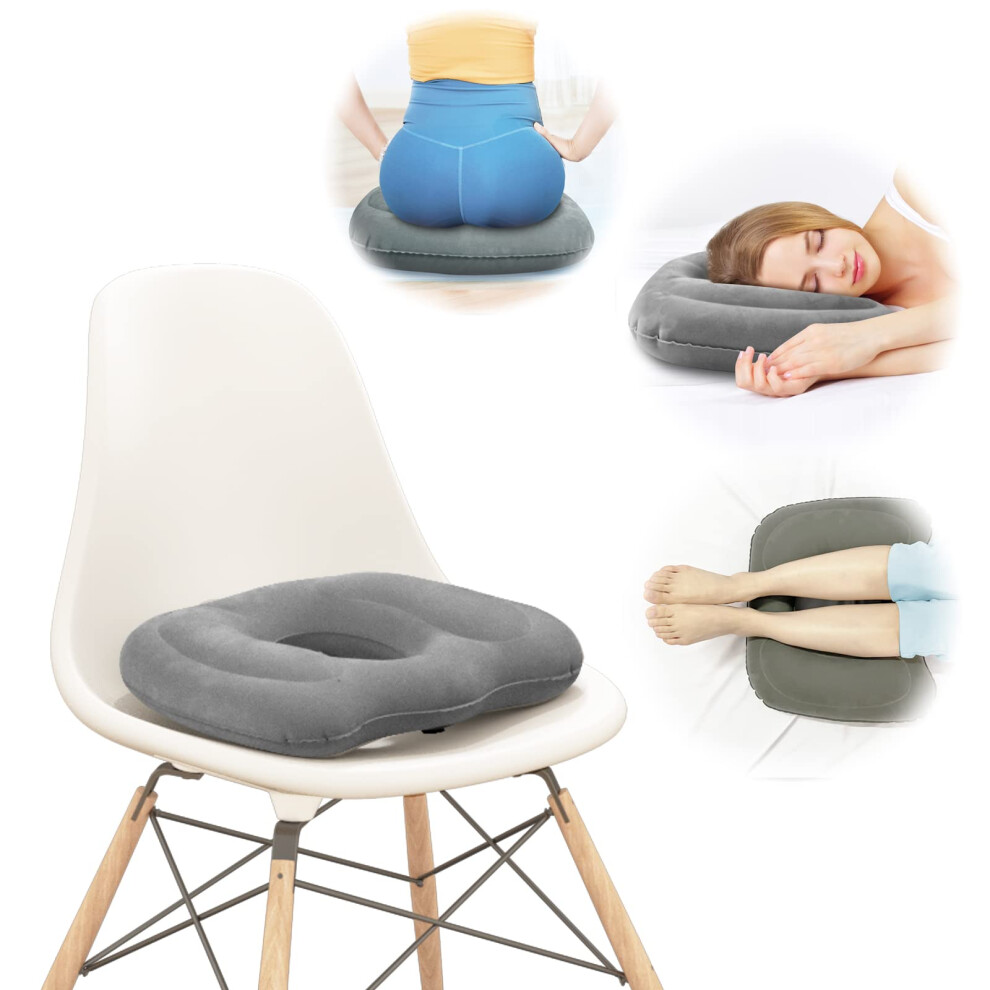 Nevife Inflatable Donut Pillow,Hemorrhoid Cushion- Excellent For Tailbone, Prostate, Sciatica, Bed Sores, Postpartum Pregnancy,