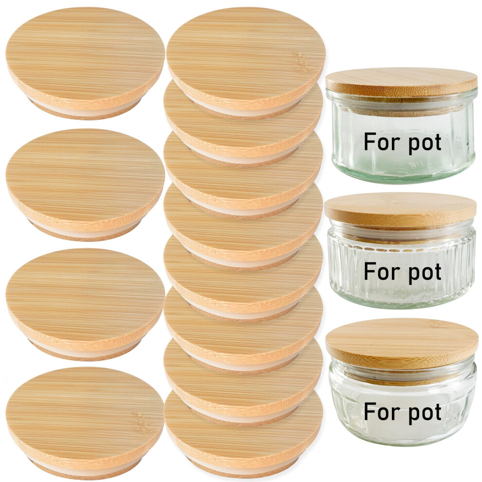 Bamboo Lids for Gü Pots 12Pack Wooden Lid Compatible with Gu Puds Cheesecake Jars reusable lids for gu pot lids for gu