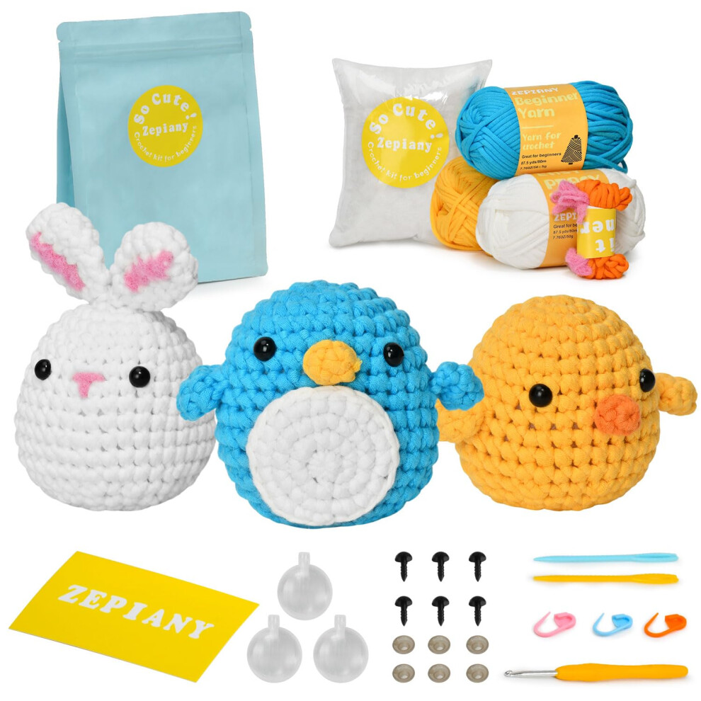 Crochet Kit for Beginners, Crochet Animal Kit, Beginner Crochet