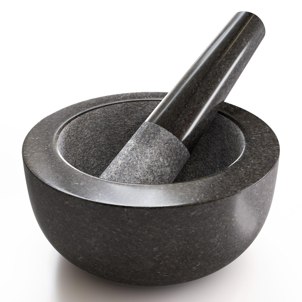 Large Granite Pestle and Mortar - Classic Grinder And Mixer - Ideal For Your Herbs - Spices - Cooking - Essential
