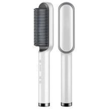 (white) Hair Brush Hot Air Comb Straightening Dryer Styler Hair Straightener Brush