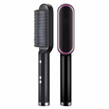 (black) Hair Brush Hot Air Comb Straightening Dryer Styler Hair Straightener Brush
