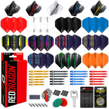 Darts Accessory Pack Pro Aluminium Set, including flights, stems (shafts) and accessories