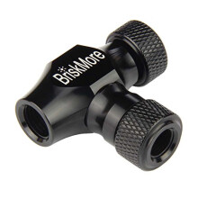 Black CO2 Inflator Presta and Schrader Valve Compatible Bicycle Tire Pump for Mountain and Road Bikes with Insulated