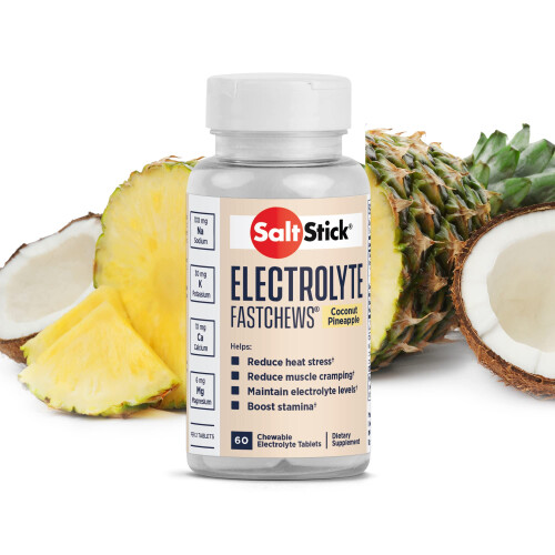 SaltStick Electrolyte FastChews - Compresse Elettrolitiche Chewable al Cocco e Ananas - 60 Compresse