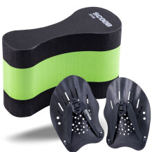 Pull Buoy + Hand Paddles set for Adults and Kids Swimming Aid Accessories for Strength Training Swim Floats Pool