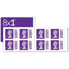8-Pack 1st Class Barcoded Self-Adhesive UK Stamps – Legal Tender Postage for Letters up to 100g