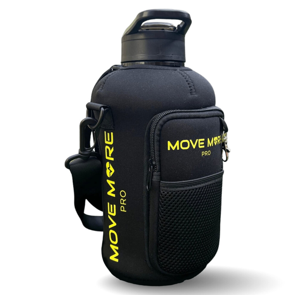 2.2L Water Bottle with Straw, Sleeve and Pockets to Carry Phone, Keys, Wallet And More | Ultra-Convenient Gym Bottle | 