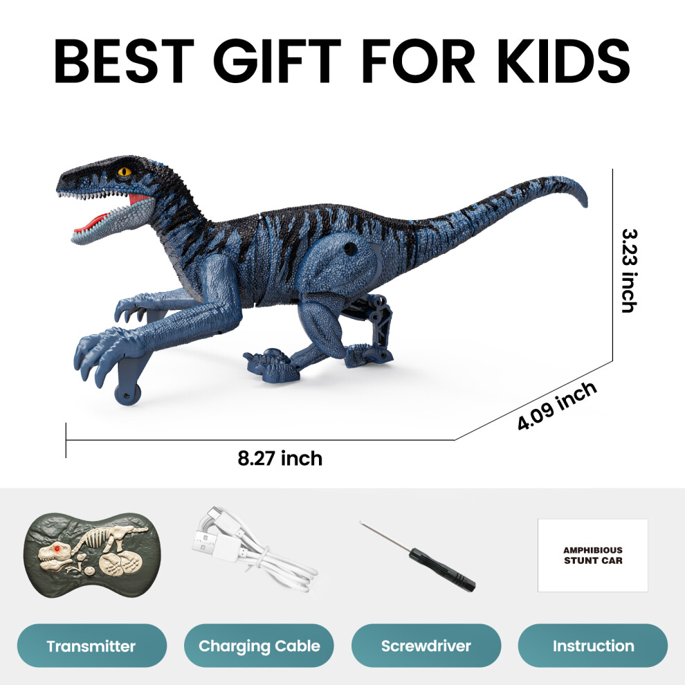 (WJTYM016SBU) Sinovan Remote Control Dinosaur Toys for Kids, 2.4GHz Robot Walking Dinosaur Toys