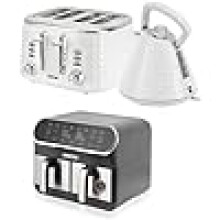 GEEPAS 8L AirFryer, 4Slice Toaster&1.5L Jug Kettle 3000W Kitchen Set
