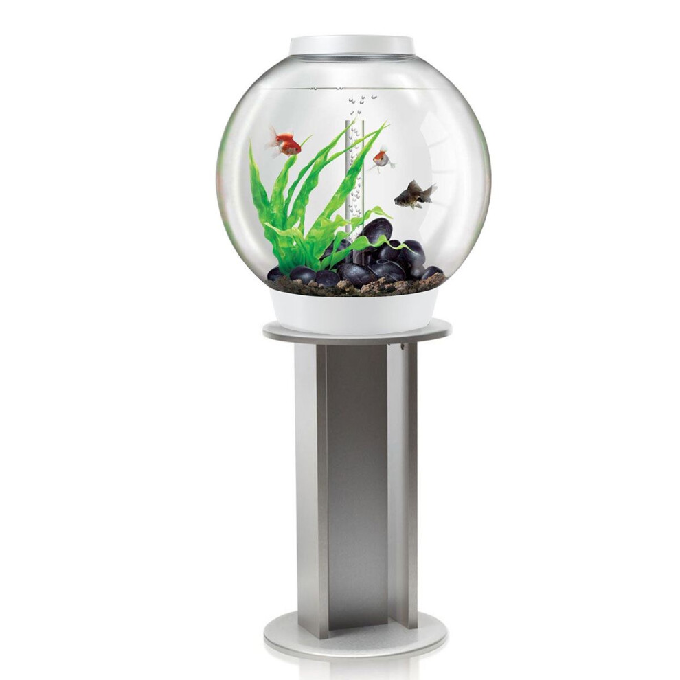 biOrb Classic 60L Aquarium in White with MCR LED Lighting and Silver Stand