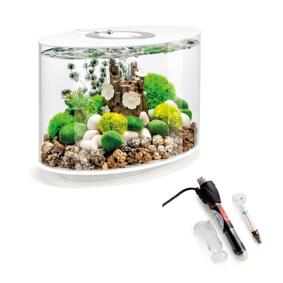 biOrb Loop 15L White Aquarium With MCR Led Lighting and Heater Pack