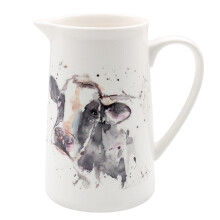 (The Country Life - Cow) Milk Jug Cream Sauce Gravy Custard Table Serving Jug White Fine China 350/600ml